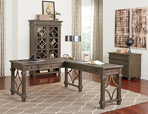 Martin Furniture Desk And Return, Weathered Dove Martin Furniture
