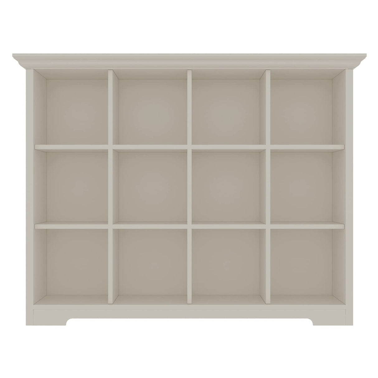 OSCHF Wooden Cube Bookcase with Base - Modern 3 Tiers Floor Standing Open Shelf Cabinet for Home and Office, 12-Cube Lattice Bookshelf, Warm White OSCHF