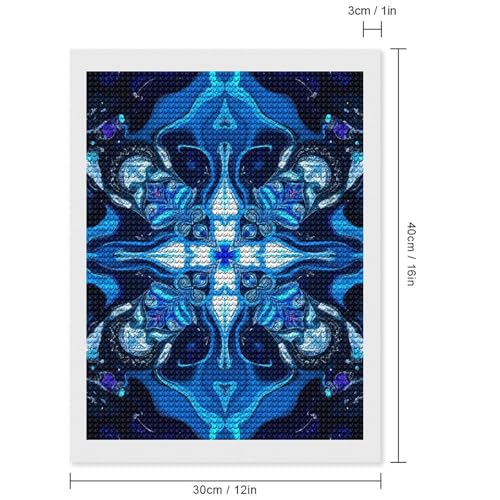 TZTTZT Diamond Art Kits for Adults - Blue Abstract Kaleidoscope Design Diamond Painting Kits for Adults Beginner, Frameless Diamond Painting Craft for Home Wall Decor TZTTZT