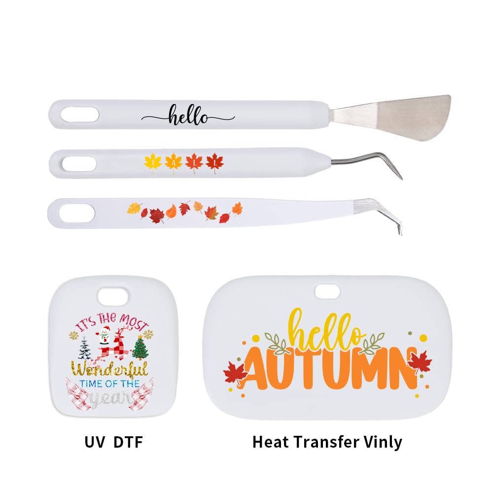 PYD Life 10 Pack Sublimation Vinyl Tweezers White Blanks 5.7" x 0.47" for Craft Customized Patterns Names LOGO,Craft Weeder Vinyl Tools and Accessories for Cricut Cameo 5 DIY Projects PYD Life