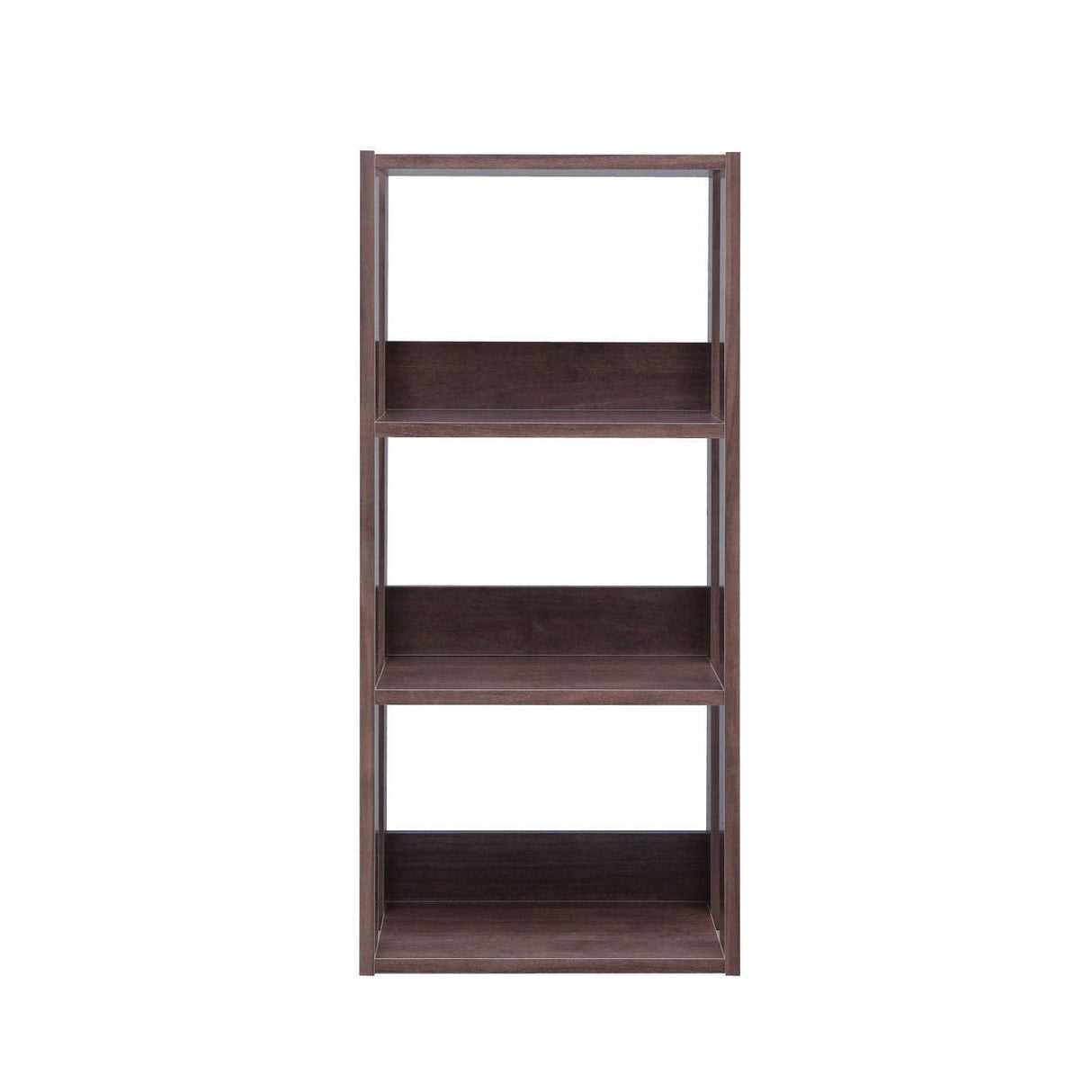 IRIS USA 3-Tier 16" Medium Open Wooden Bookshelf with Adjustable Shelves, Easy Assembly Bookcase Farmhouse Shelf for Small Spaces Bedroom Office Living Room Indoor, Brown IRIS