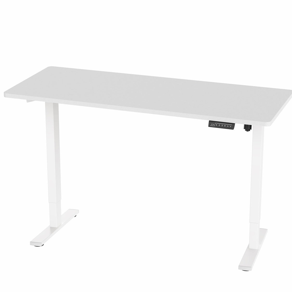 VIVO Electric 60 x 24 inch Standing Desk Workstation, Memory Controller Height Adjustment, 1B Series, One-Piece White Top, White Frame, DESK-KIT-1W6W VIVO
