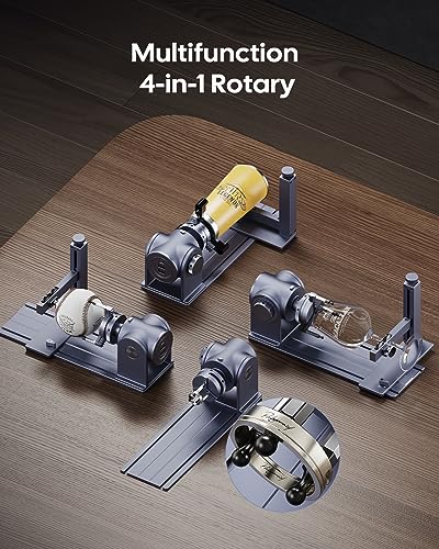 LaserPecker Rotary Extension for LP2 Plus/LP5/LP4 – 180° Adjustable Jaw Chuck for Engraving Cones, Cylinders, Spheres, Rings, Wine Glasses, and More LaserPecker