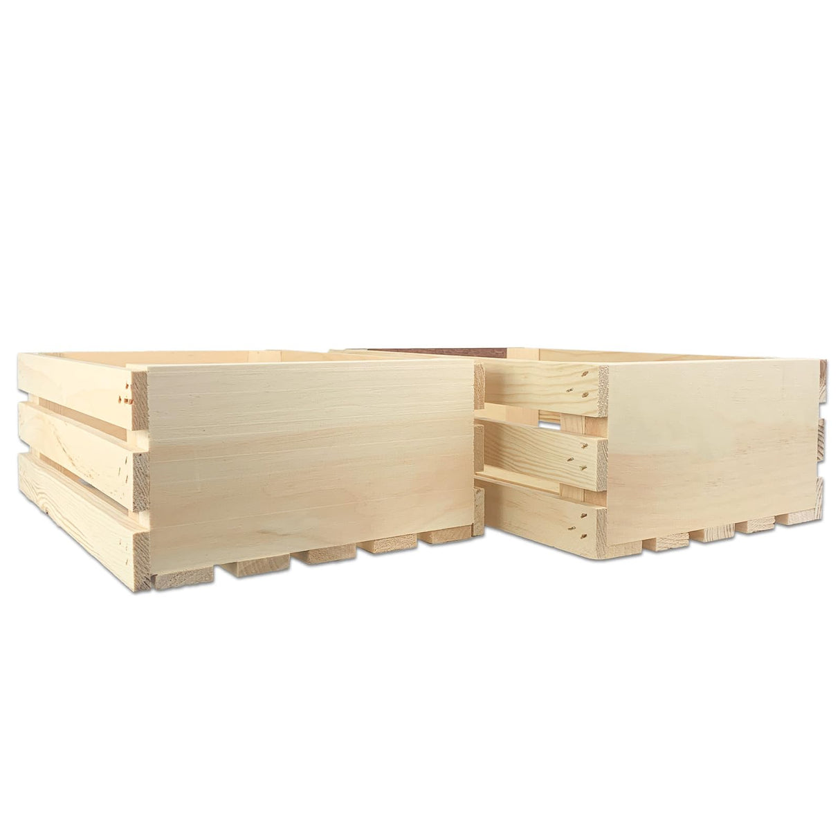 Wilson Medium Wooden Pine Crate for Storage and Decoration at Home, Office, Kitchen, Bedroom, and Retail (10"x 4.7"x11.7") (Set of 2) Wilson