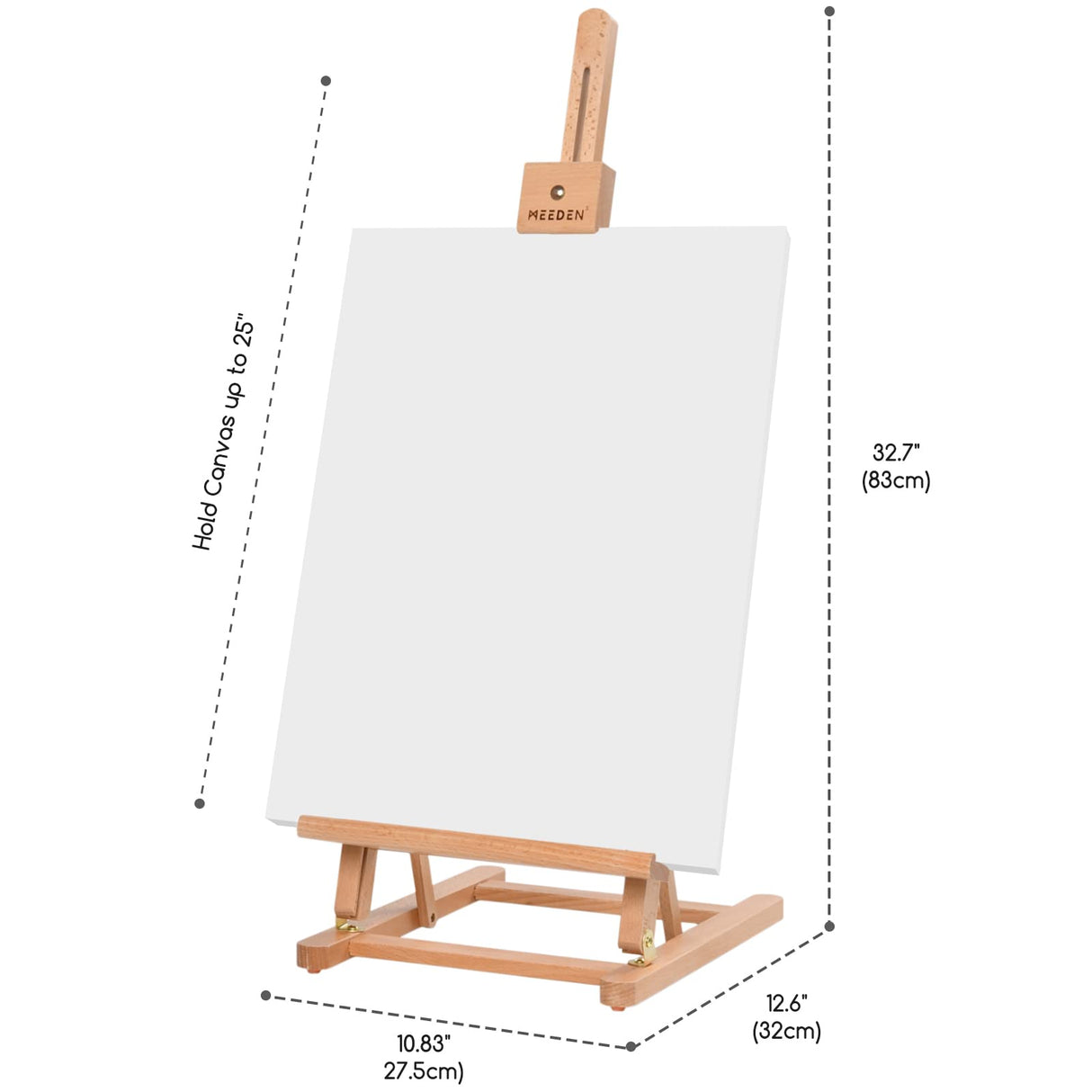 MEEDEN Large Wooden Tabletop H-Frame Easel, 38'' High, Solid Beech Wood Table Easel for Painting Canvas 25'' Max, Studio Desktop Art Easel Stand for Painting & Displaying,for Artists & Beginners MEEDEN