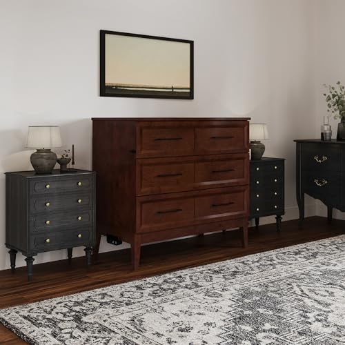 AFI, Santa Fe Twin Murphy Bed Chest with 6" Mattress & Built-in USB Charger, Walnut AFI
