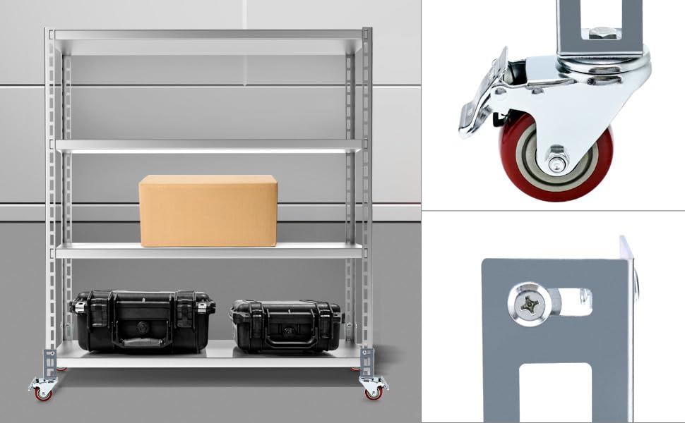 QWORK Storage Rack Caster Wheels, 8 Pack 3" Heavy Duty 500 lb. Max Total Capacity Storage Shelf Accessories, Fit for Boltless Self Locking Shelving Racks QWORK