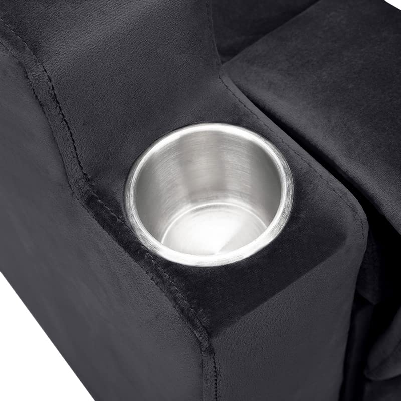 Naomi Home Sally Deluxe Kids Recliner Chair with Footrest & 2 Cup Holders, Push Back Toddler Recliner with Cup Holder, Microfiber Kids' Recliners for Age 3+, Kid Recliners for Girls Boys Black Naomi Home