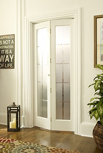 LTL Home Products 837320 Mission Glass Bifold Interior Solid Wood Door, 24 Inches x 80 Inches, Unfinished Pine LTL Home Products