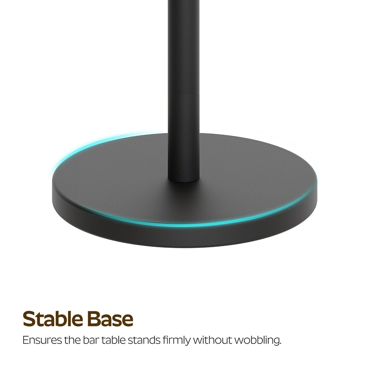 YATINEY Bar Table, Round Bar Table, Counter Height Table, Pub Cocktail Table, Metal Frame, for Bistro, Dining Room, Living Room, Terrace, Rustic Brown and Black BT05BR YATINEY