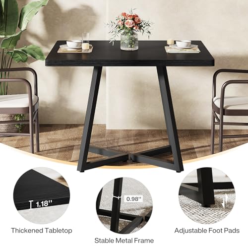 Tribesigns 31.5" Square Conference Table, Small Wooden Meeting Table for 2-4 People, Compact Office Table for Small Spaces, Seminar Room Tribesigns