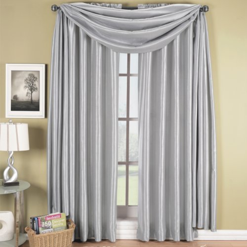 Royal Hotel Bedding Luxury Soho Gray-Silver Rod Pocket Window Curtain Drape, Solid Pattern, 42x63 inches Royal Hotel Bedding