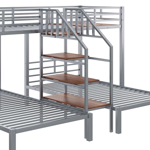Bellemave Triple Metal Bunk Bed for 3 Kids, Twin Over Twin Over Twin Size Bunk Bed Bellemave