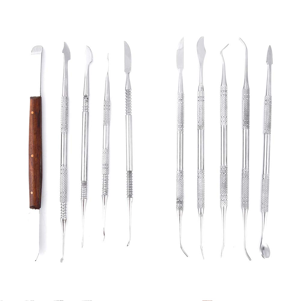 Wax Carving Tools - 10PCS Stainless Steel Wax Carvers Set Sculpture Chisel Tools Double-Ended Pottery and Polymer Clay Tools and Carrying Case LVCHEN