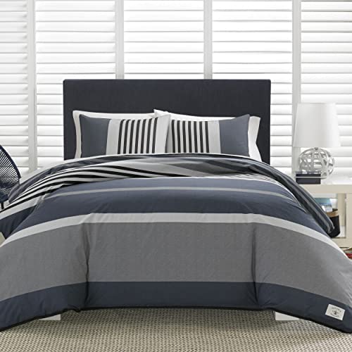 Nautica - Twin Duvet Cover Set, Cotton Reversible Bedding with Matching Sham, Casual Home Decor (Rendon Charcoal, Twin) Nautica