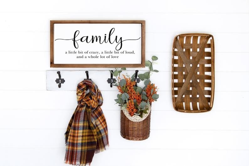 MODE HOME Family Sign for Home Decor, Farmhouse Family Wall Decor with Wood Frame for Wall, Kitchen, Living Room, Bathroom, Bedroom MODE HOME