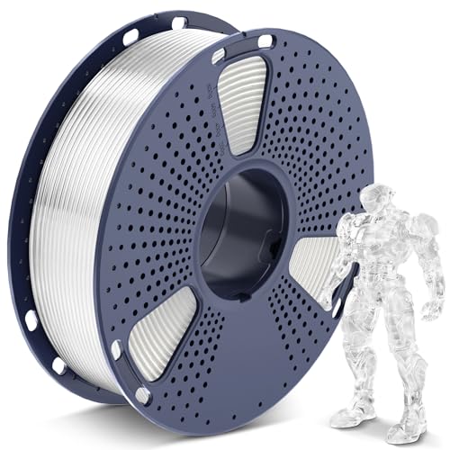 SUNLU 3D Printer Filament 1.75mm, Neatly Wound 3D Printing Filament, +/- 0.02 mm Dimensional Accuracy, Fits Most FDM Printers, 1kg Spool, Transparent PLA SUNLU
