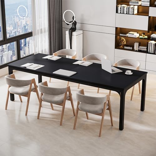 Tribesigns 6.5ft Conference Room Table, 78.74" W x 27.56" D Large Office Meeting Table, Modern Seminar Desk for Boardroom (1, Black) Tribesigns