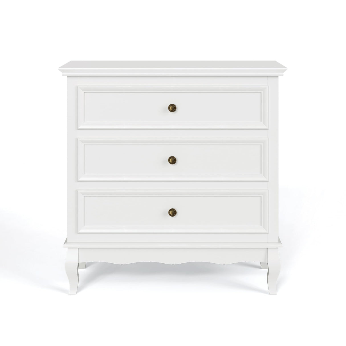 RoyalCraft White 3 Drawer Dresser for Bedroom, Wide Chest of Drawers with Ball Bearing Slide, Modern Wood Dresser Wide Nightstand Cabinet for Living Room RoyalCraft