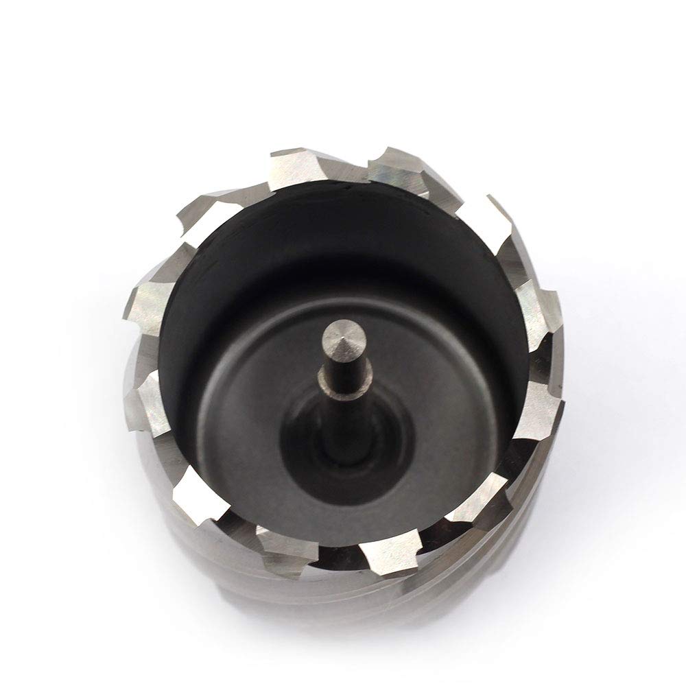 Annular Cutter JESTUOUS 3/4 Inch Weldon Shank 2 Cutting Diameter 2 Cutting Depth with Pilot Pin Slugger Bits Two Flat HSS Kit for Magnetic Drill Press,1 Piece JESTUOUS