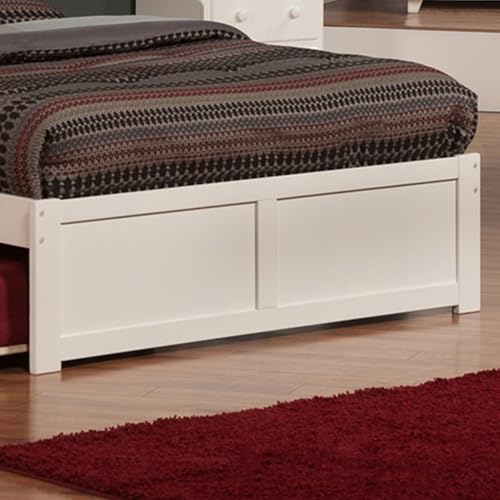 AFI Concord Queen Size Platform Bed with Footboard & Twin XL Trundle in White AFI