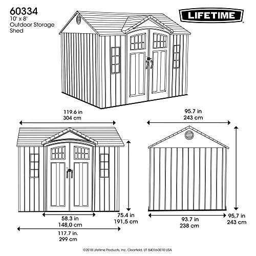 Lifetime 60334 Outdoor Storage Shed (3 m x 2.4 m)