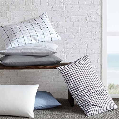 Nautica - Twin/Twin XL Bed Sheets, Cotton Percale Bedding Set with Matching Pillowcase, Crisp & Cool, Fully Elasticized, Dorm Essentials (Herringbone Coastal Blue) Nautica