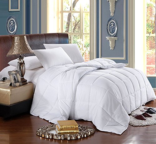 Royal Hotel Bedding White Down Alternative King Comforter with Corner Tabs - Hypoallergenic All-Season Plush Hotel Style Comforter, Duvet Insert King-Size Royal Hotel Bedding