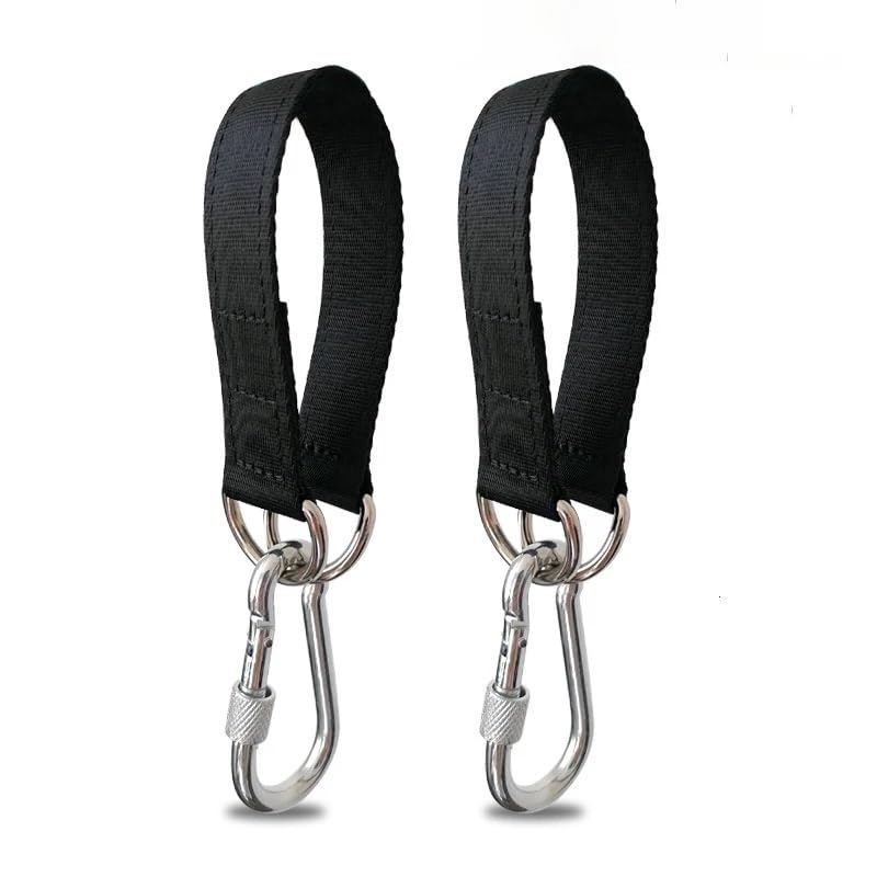 SquEqu 2 Pack Tree Swing Straps Hanging Kit 50cm 400lbs Heavy Duty Belt with Safer Lock Snap Hook Clip Carabiner Connector for Hammock Punching Bag Swings Chair Seat Gym Bar Handle Cable Outdoor SquEqu
