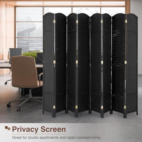 Room Divider 8 Panel 5.6 FT Tall Privacy Screen Waterproof Wood Frame Partition Room Dividers and Folding Privacy Screens Freestanding Wall Divider Indoor and Outdoor for Portable Room Separation PayLessHere