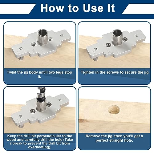 Floating Shelf Bracket Dowel Jig Kit with 1/2" x 9" Drill Bit, Self Centering Straight Hole Drill Guide for Installing Floating Shelf Hidden Bracket 1/2" X 6", 1/2" X 8" MaxxGeek