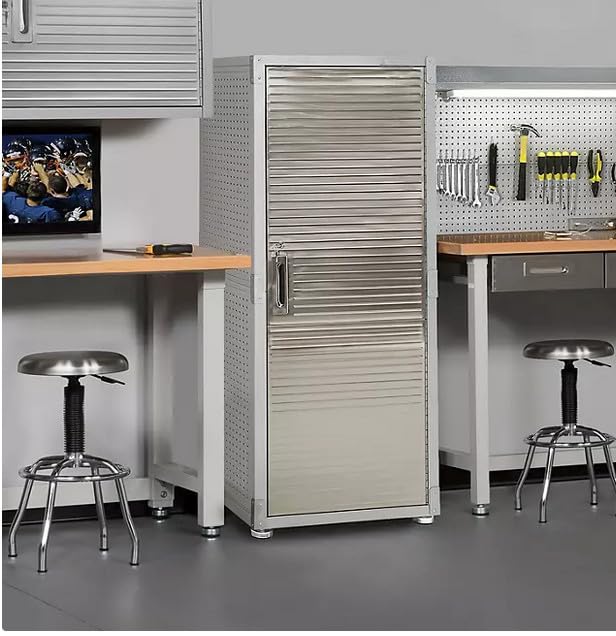 Heavy Duty Metal Storage Cabinet, Tall Garage Locker with Lock (24" W x 18" D x 66" H) Generic