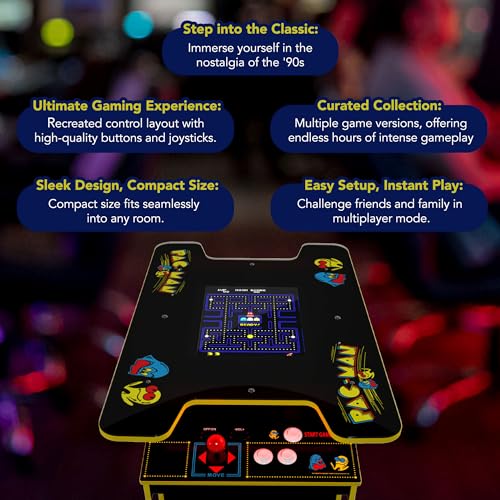 Arcade1Up PAC-MAN Head-to-Head Arcade Table with 12 Games, Multiplayer Control Panel, & 17-Inch Color LCD Screen, Black Series Edition ARCADE1UP