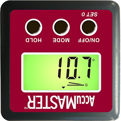Calculated Industries 7434 AccuMASTER 2-in 1 Magnetic Digital Level and Angle Finder Certified IP54 Dust and Water Resistant,Red Brick Maroon Calculated Industries