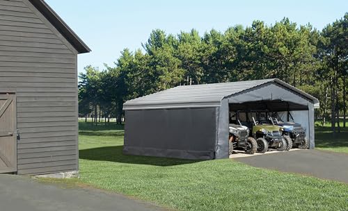 Arrow Carports Enclosure Kit for Galvanized Steel Carport, Fabric Carport Wall Panels, 20' x 20' x 7' Arrow