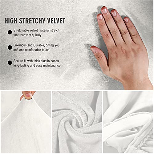 ele ELEOPTION 3 Seat Armless Sofa Bed Cover Stretch Slipcover Velvet Thicker Full Size Folding Cushion Couch Covers Furniture Protector Sofa Futon Cover White Color ele ELEOPTION