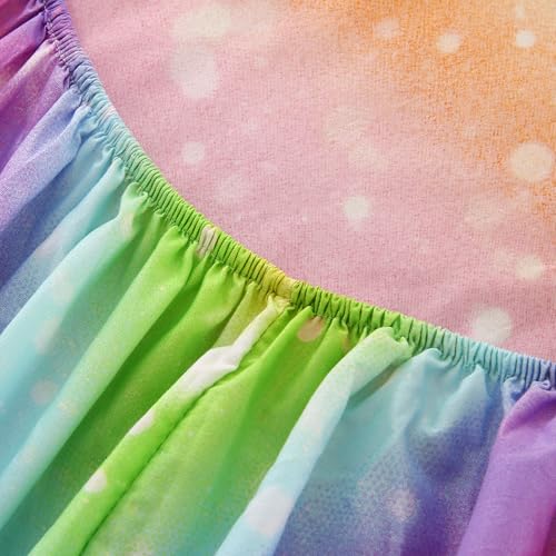 IngeCrafts Rainbow Galaxy Sheet Set Twin Size, 4-Piece Bedding with Glitter Star Ombre Design - Ultra-Soft Microfiber for Kids, Girls, Teens (Pink Color, Twin) IngeCrafts