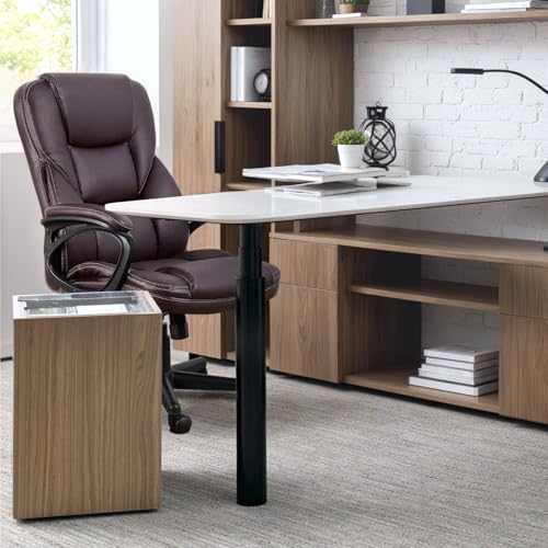 Furmax Office Executive Chair High Back Adjustable Managerial Home Desk Chair, Swivel Computer PU Leather Chair with Lumbar Support (Brown) Furmax