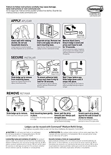 Command Display Ledges, Holds up to 2 lb, Slate, 2 Ledges with 8 Medium Command Strips, Damage Free Hanging Floating Shelf with Adhesive Strips, Personalize Living Room, Bedroom, Kids Room or Office Command