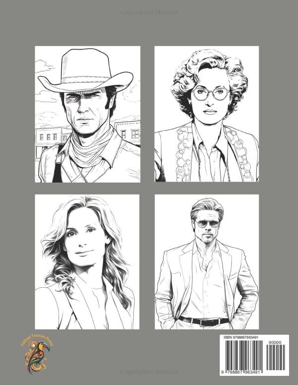 Movie Star Icons Adult Coloring Book: Adult Coloring Book of Famous Movie Stars Past and Present (Icons: A Coloring Series Celebrating Legends) WoodArtSupply