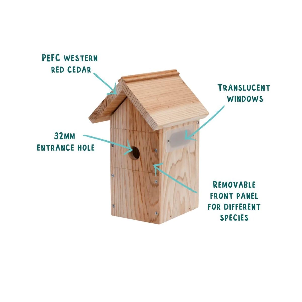 Smart Birdhouse with Camera - 1440p HD WiFi Outdoor Bird Box | Nesting Box for Robins, Wrens, Tree Swallows | Birdhouses Mount to Tree, Fence or House | Ideal Bluebird Houses for Outside - by NESTERA NESTERA