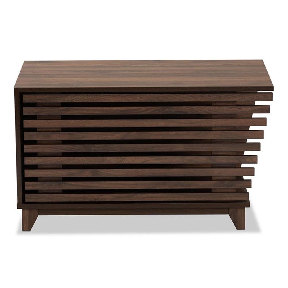 Baxton Studio Eckhart Modern and Contemporary Walnut Brown Finished Wood Cat Litter Box Cover House Baxton Studio