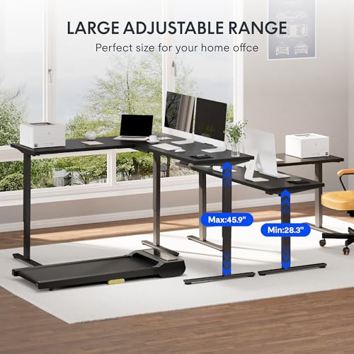 FLEXISPOT L Shaped Standing Desk, 63 x 55 Inch Electric Height Adjustable Corner Desk, Sit Stand Computer Workstation, Preset Controller, Home Office, Black Frame with Black Top FLEXISPOT