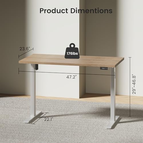 ModernMate Electric Standing Desk with 3-Drawer Bookcase, Adjustable Height Executive Desk, Home Office Workstation with A Engineered Wood 1.18" Solid Desktop, 71'' Corner Bookshelf, White Walnut ModernMate