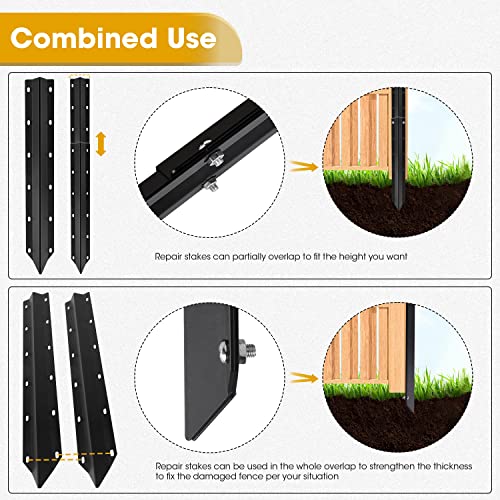 SDSNTE 10 Pack Ga Steel Fence Post Repair Stakes – Easy Installation Kit Included SDSNTE