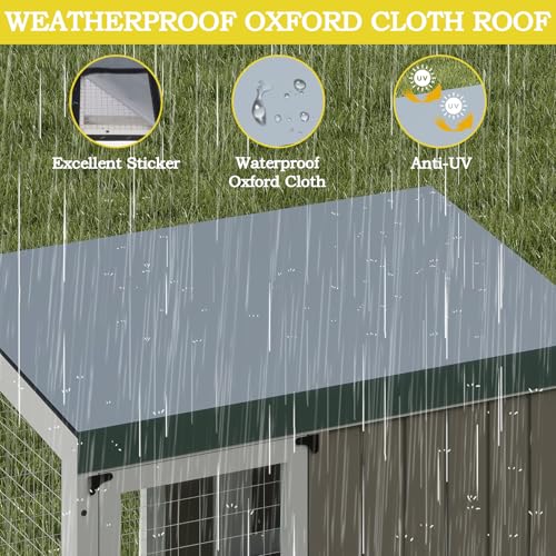 Mayugardening Catio Outdoor Cat Enclosure,Outdoor Cats House with 5 Platforms & Space Capsule,Wooden Cat Catio Cats Enclosure with Weatherproof Oxford Cloth Roof & 4 Wheels,Grey mayugardening