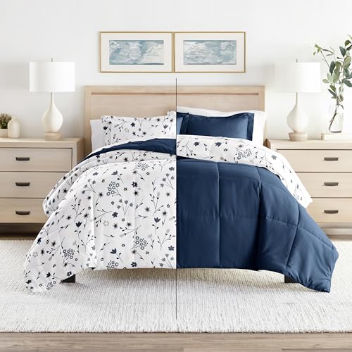 Linen Market Reversible Twin/Twin XL Comforter Set (2 Piece) - Bring Luxury Home with Our Soft and Lightweight Down Alternative Comforter Twin Size - This Includes Your Comforter and 1 Pillow Sham Linen Market