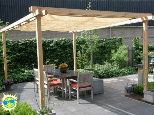 Shatex Shade Panel 12' x 16' Block 90% of Sunlight with Ready-tie up Ribbon for Pergola Gazebo Porch, Wheat Shatex