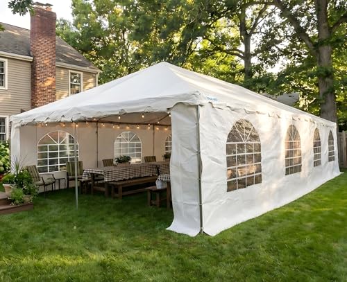 Quictent 20x40 Party Tent Heavy Duty West Coast Frame Tent Outdoor White Commercial Gazebo Rental Wedding Canopy (with Sides) Quictent