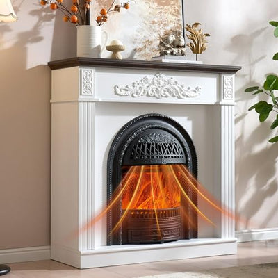 45" Electric Fireplace with Mantel, Electric Fireplace Heater, Fireplaces TV Stand w/Freestanding for TVs Up to 55", 30" Fireplaces Insert Entertainment Center with Realistic 3D Flame for Living Room